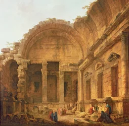 Interior of the Temple of Diana at Nimes